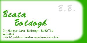 beata boldogh business card